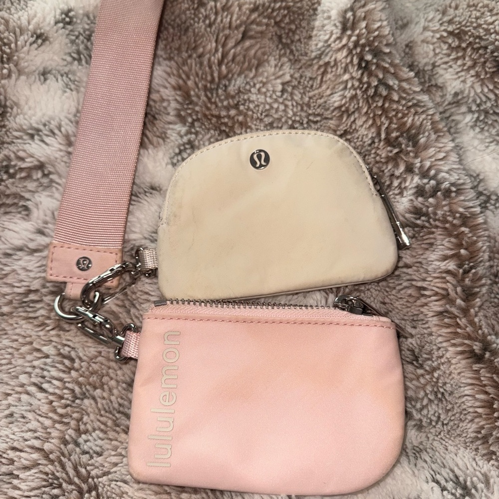Lululemon Cream and Pink Wallet